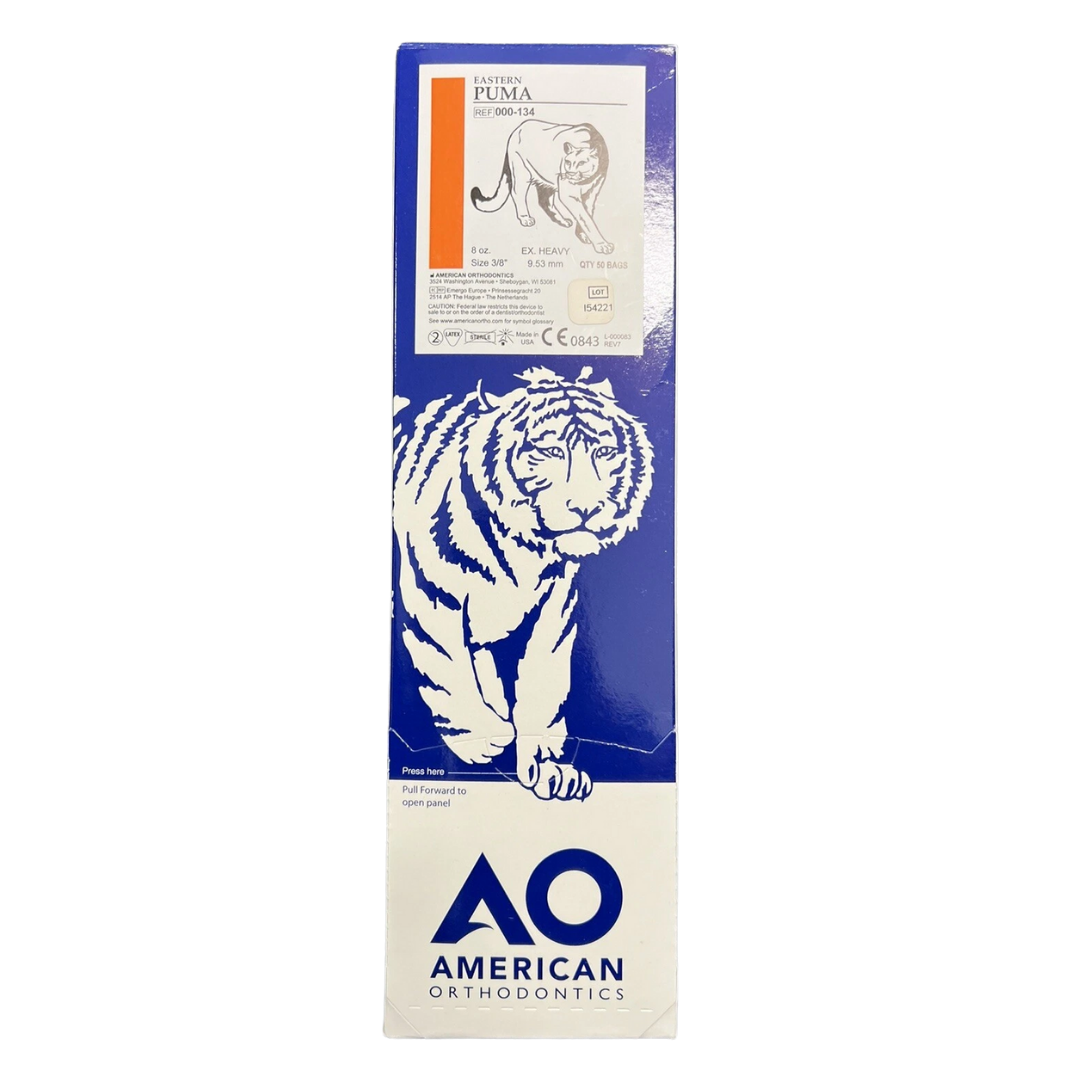 Élastiques Wildlife American Orthodontics – Eastern Puma (50 sachets de 100)